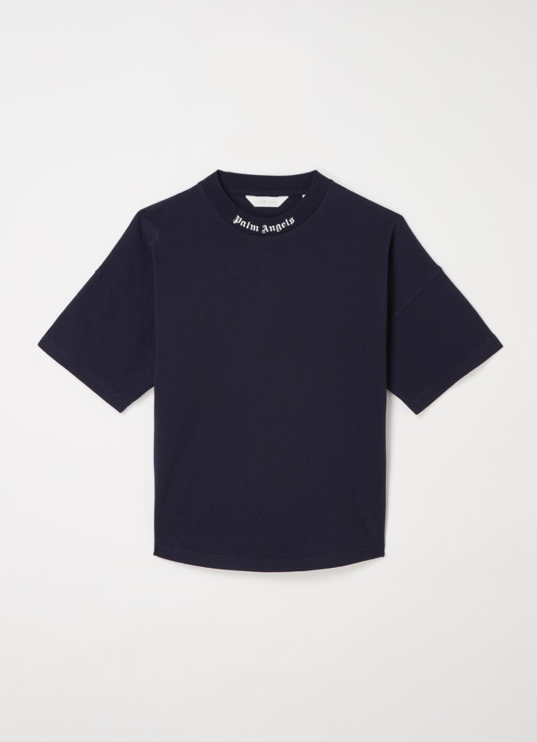 Palm Angels - Classic T-shirt met logo- en backprint - Donkerblauw