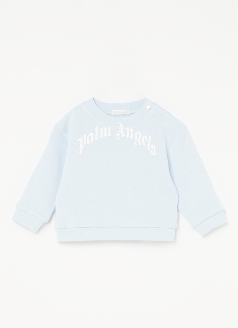 Palm Angels - Sweater met logoprint  - Lichtblauw