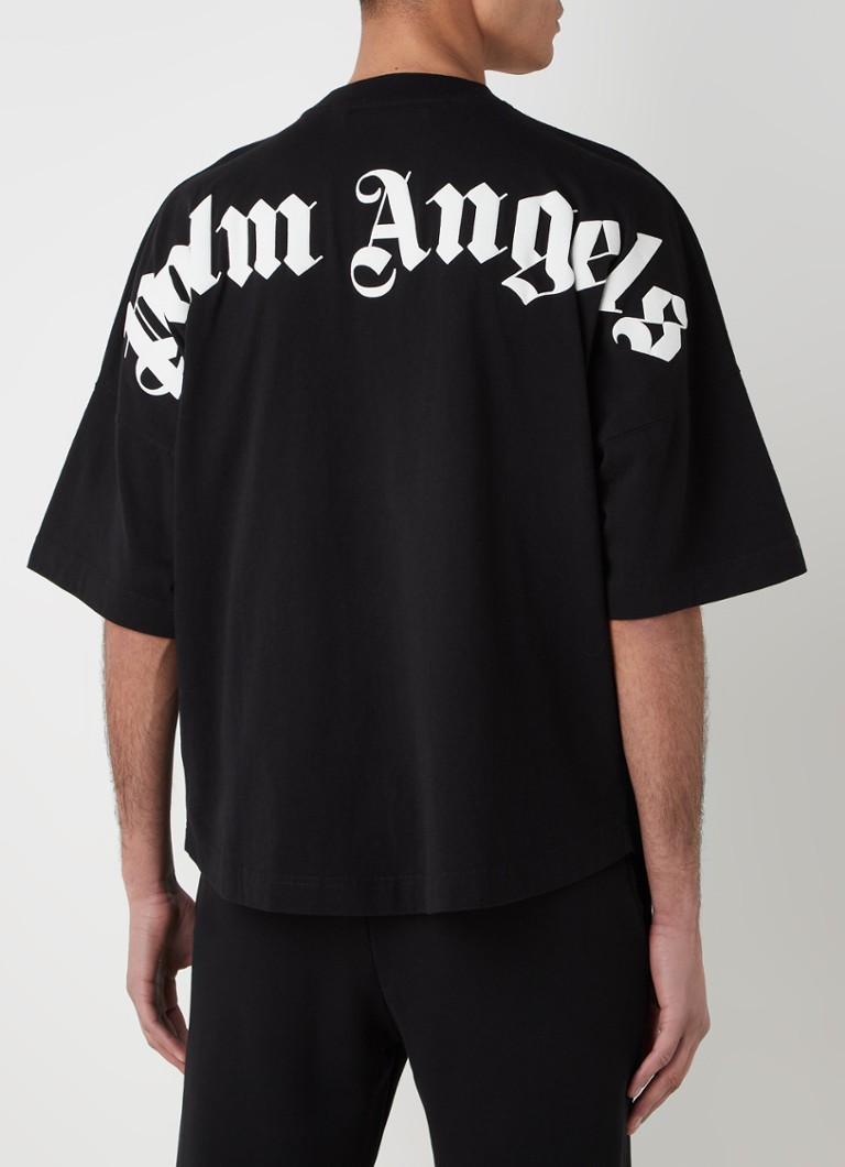 Natuur Aap Verovering Palm Angels T-shirt met logo- en backprint • Zwart • de Bijenkorf