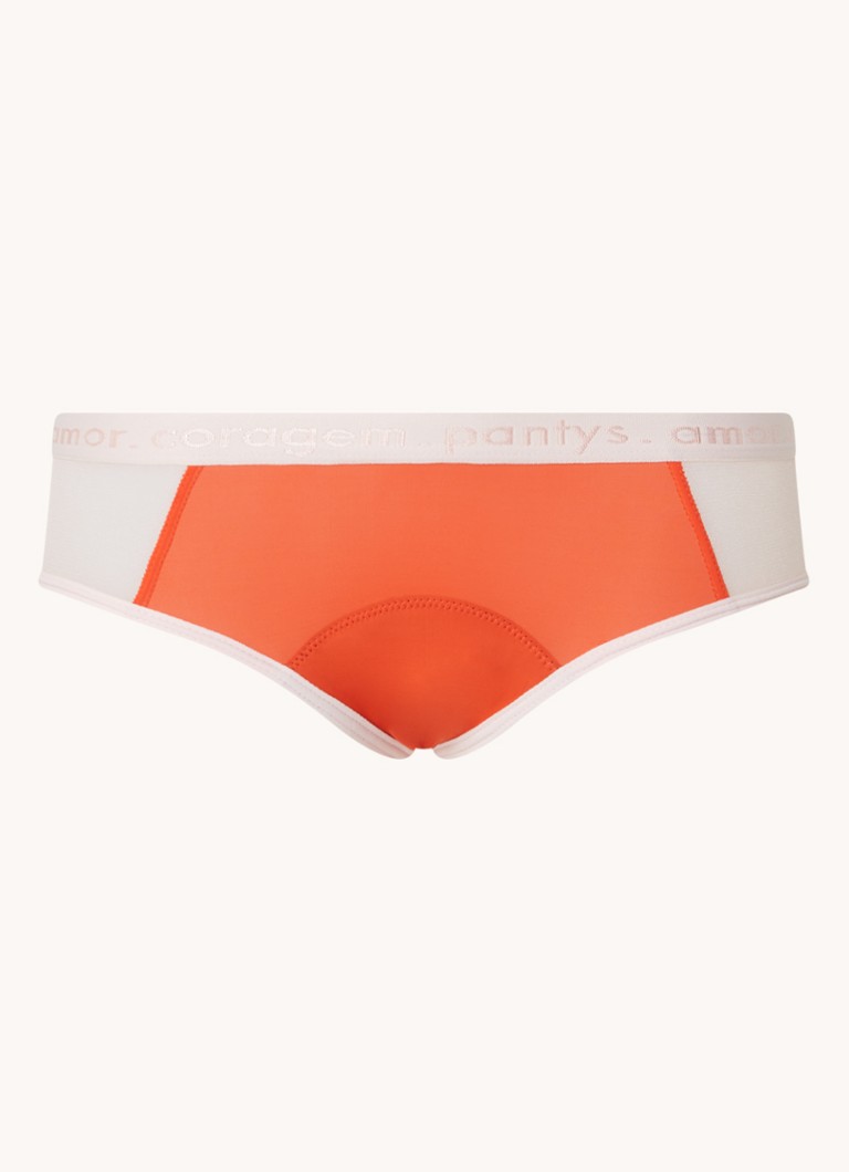 Pantys - Menstruatie ondergoed heavy flow met mesh - Oranjerood
