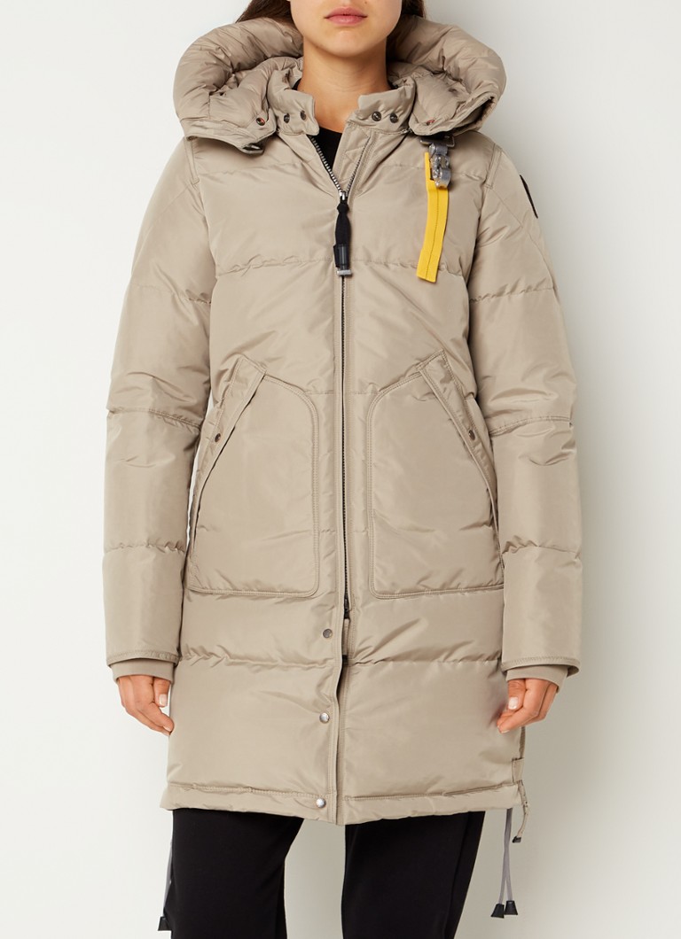 Long Bear gewatteerde parka met ritszakken en donsvulling • Donkerbeige • de