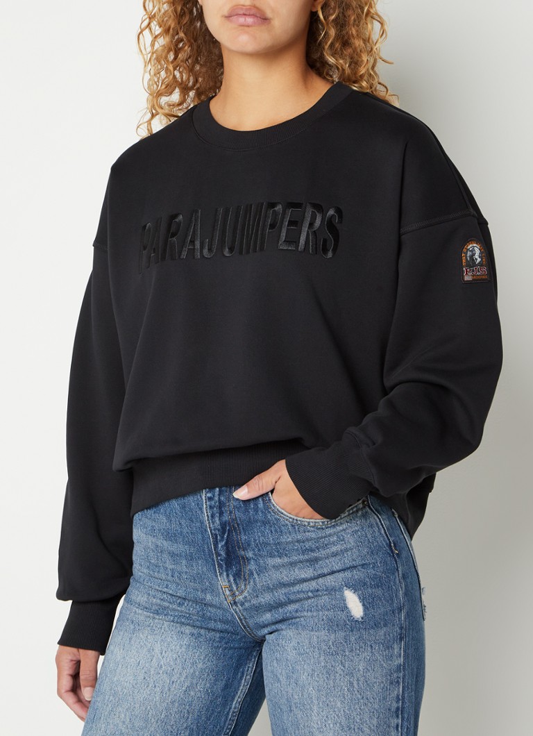 Parajumpers - Melita oversized sweater met logoborduring - Antraciet