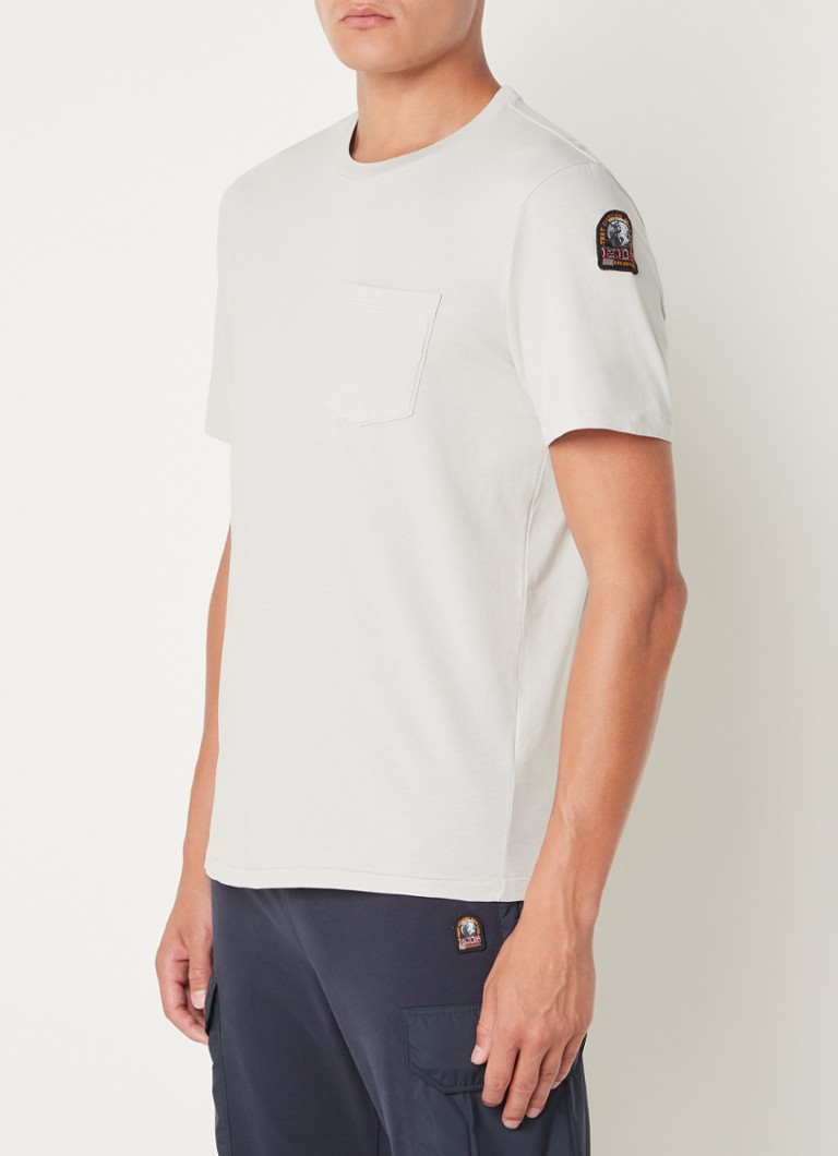 Parajumpers - T-shirt met borstzak en logo - Lichtgrijs