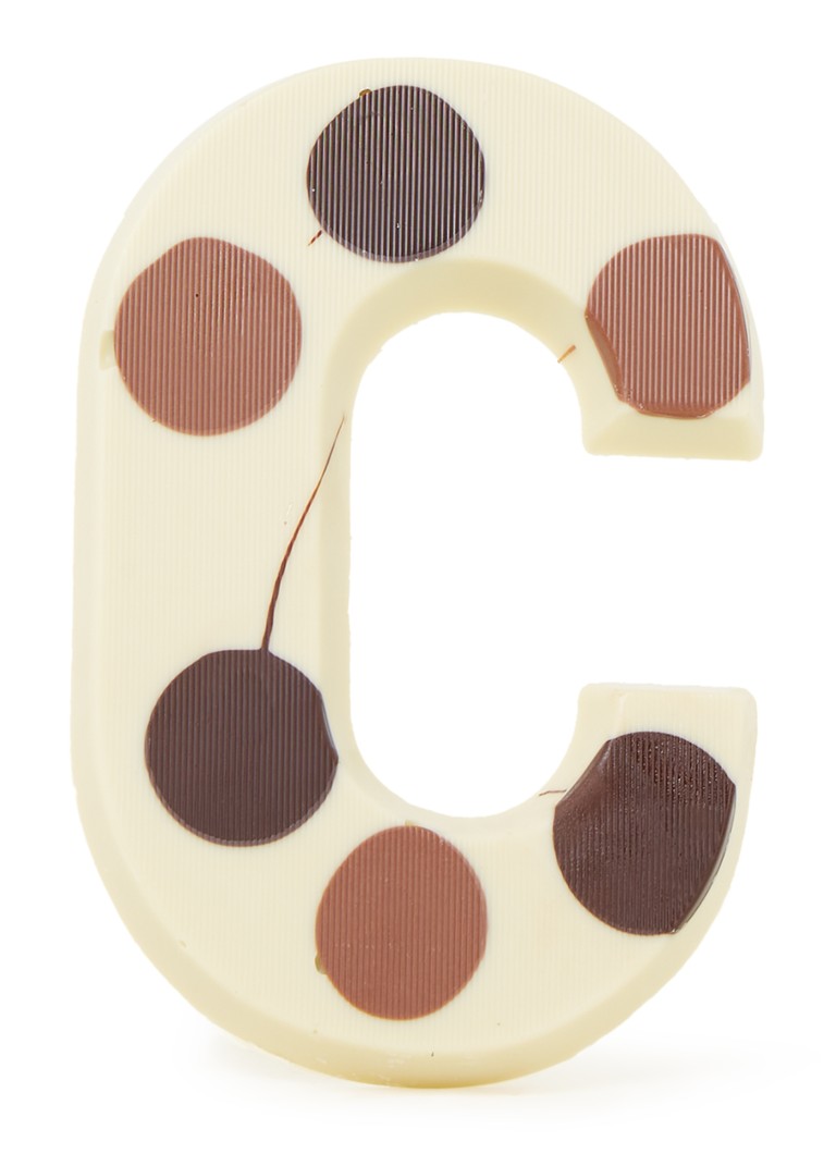Patisserie de Bijenkorf - Chocoladeletter Wit gevlekt 190 gram - A t/m Z - C