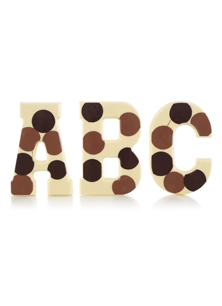Patisserie de Bijenkorf - Chocoladeletter Wit gevlekt 190 gram - A t/m Z - null