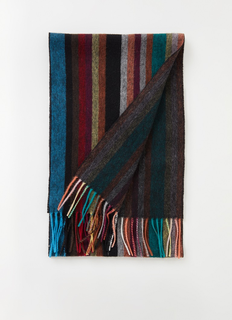 Paul Smith - Sjaal in kasjmierblend met streepprint 170 x 25 cm - Multicolor
