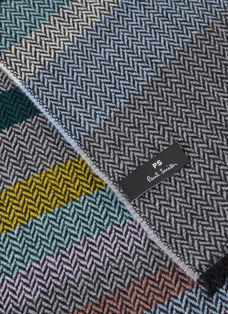 fluctueren boekje Afsnijden Paul Smith Sjaal van wol met grafische print 180 x 40 cm • Grijs • de  Bijenkorf
