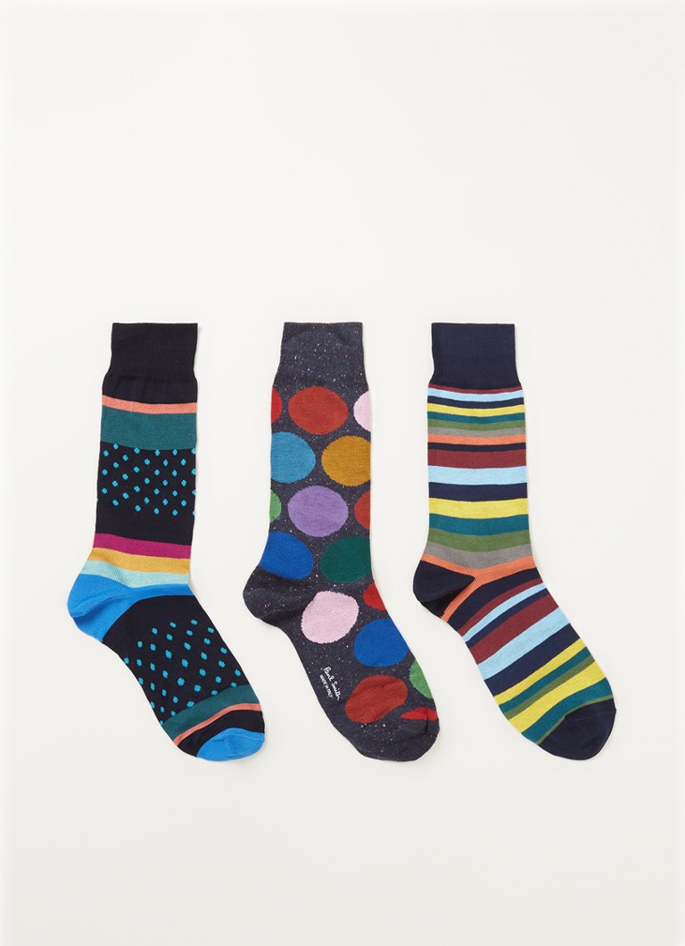 Paul Smith - Sokken met grafische print in 3-pack - Multicolor