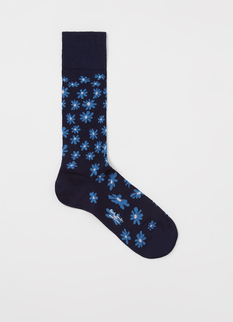 Paul Smith - Wilkins sokken met bloemenprint - Donkerblauw
