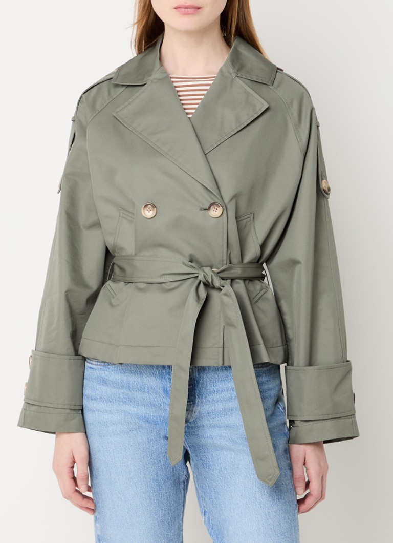 Pennyblack Anson double breasted trenchcoat met strikceintuur