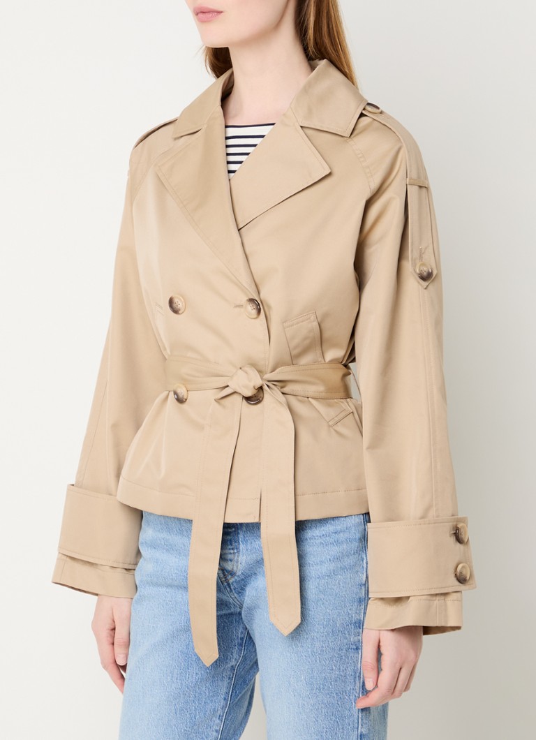 Pennyblack Anson double breasted trenchcoat met strikceintuur Beige