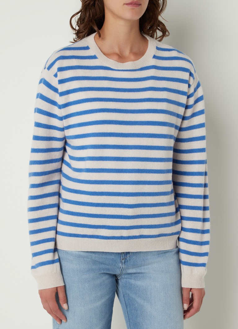 People's Republic of Cashmere - Fijngebreide pullover van kasjmier met streepprint - Blauw