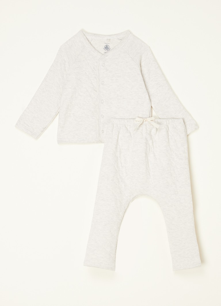 Petit Bateau - Calinou babyset met vest en legging 2-delig - Gebroken wit