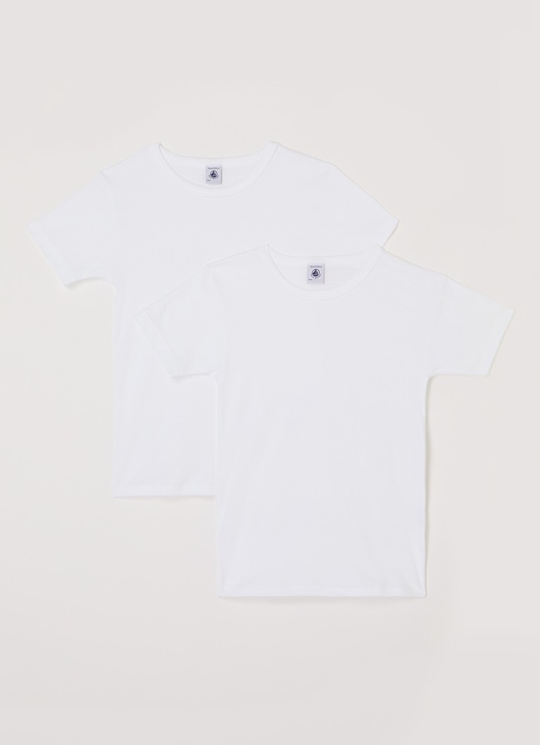 Petit Bateau - T-shirt met ronde hals in 2-pack - Wit