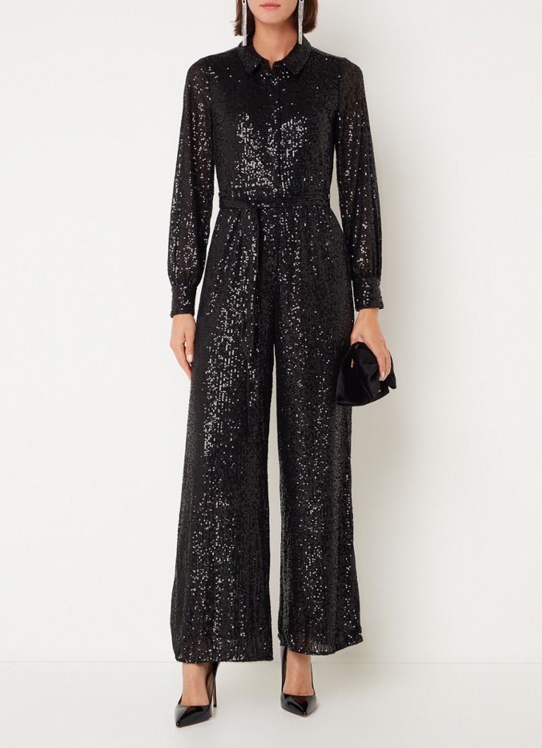 VERO MODA VMKANVA SS GLITTER JUMPSUIT JRS, Zwart/Detail: Black Lurex, L