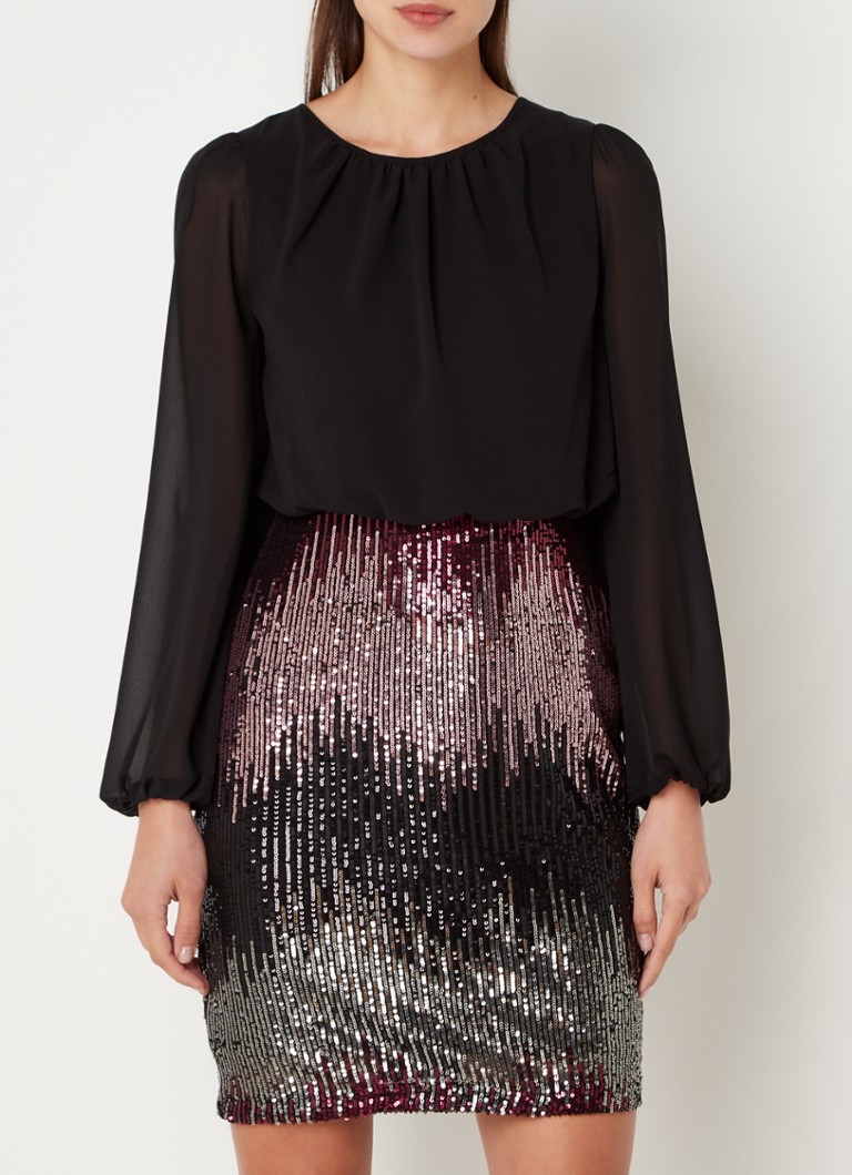 Mini Jurkjes Lange Sleeve Maje Reville Semi-transparante Mini Jurk