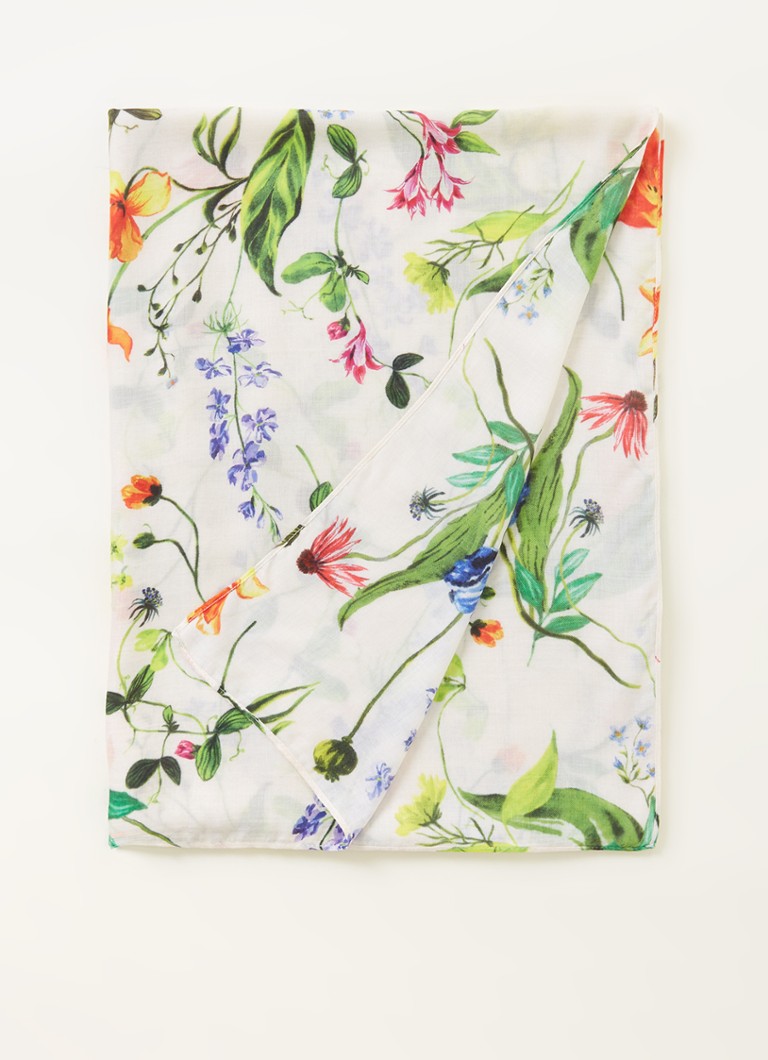 Phase Eight - Bouquet Floral sjaal met bloemenprint 180 x 65 cm - Wit