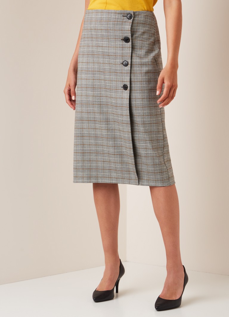 Phase Eight - Caleb midirok met pied-de-poule dessin - Grijs