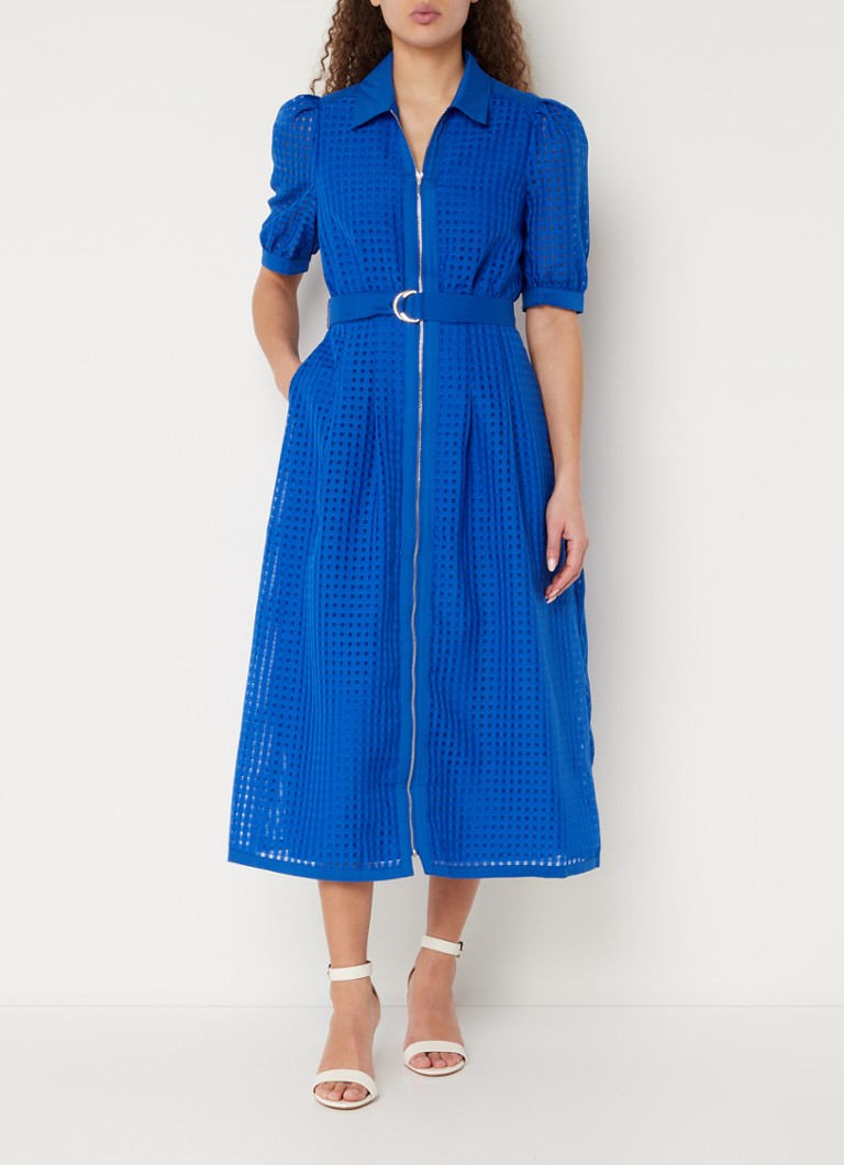 Midi Jurk Bijenkorf Dameskleding Cocktailjurk Kobaltblauw Jurk