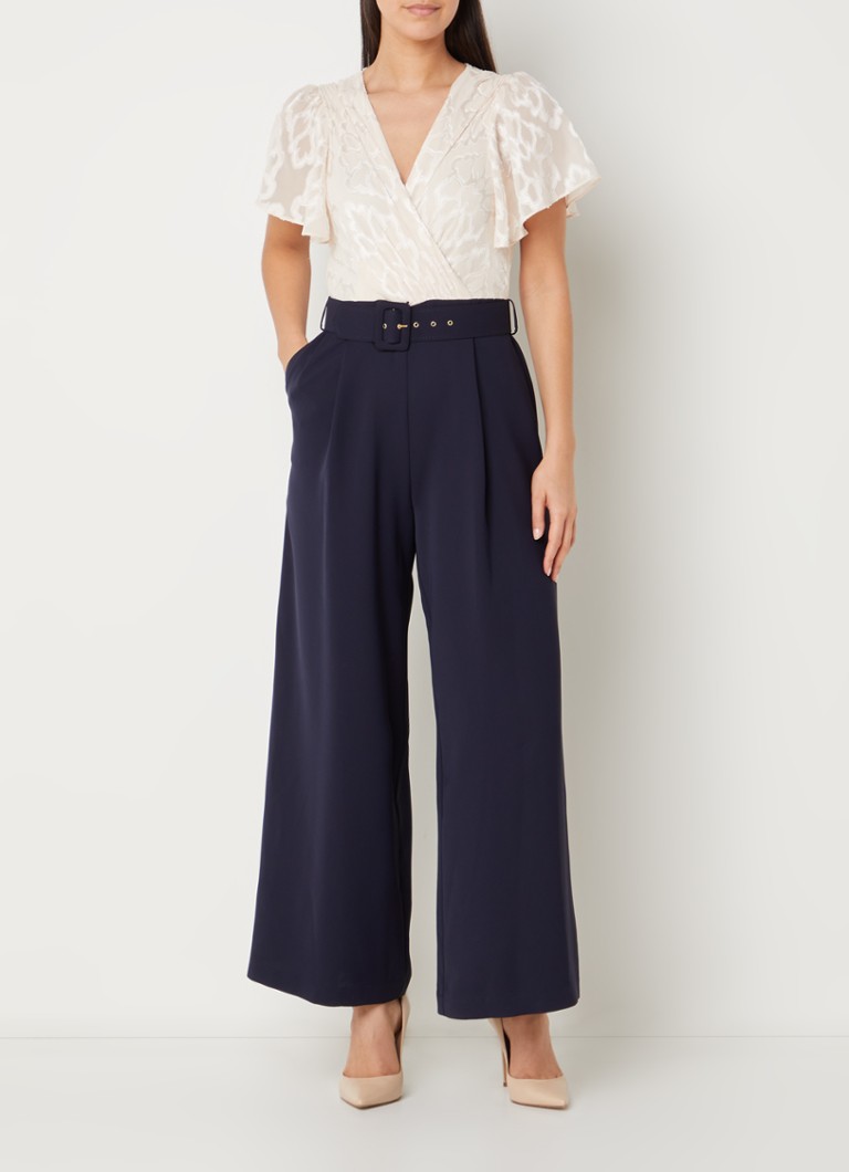 Phase Eight - Carolyn wide fit jumpsuit met ceintuur - Multicolor