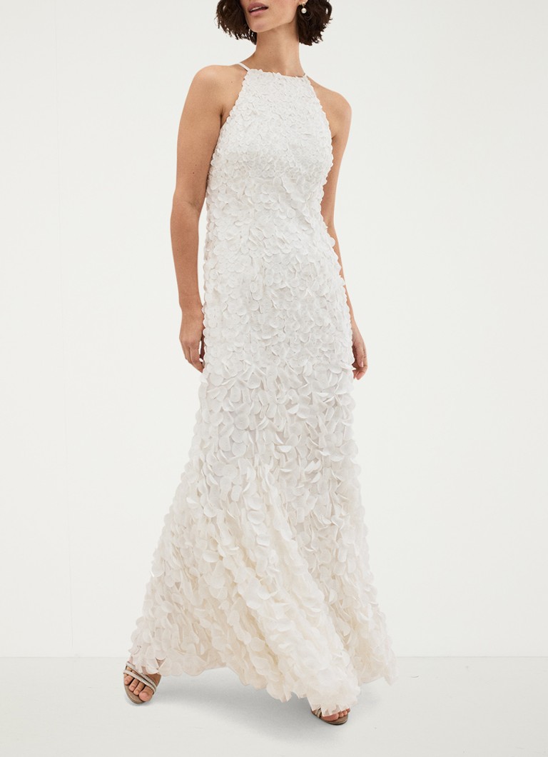 Phase Eight - Charlene maxi trouwjurk met kralendecoratie en rugdecolleté - Ivoor