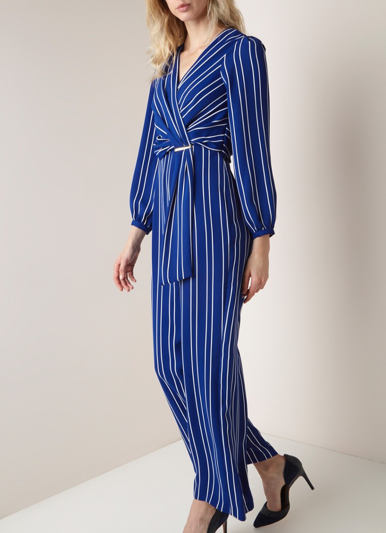 Phase Eight - Clara loose fit jumpsuit met streepdessin - Kobaltblauw