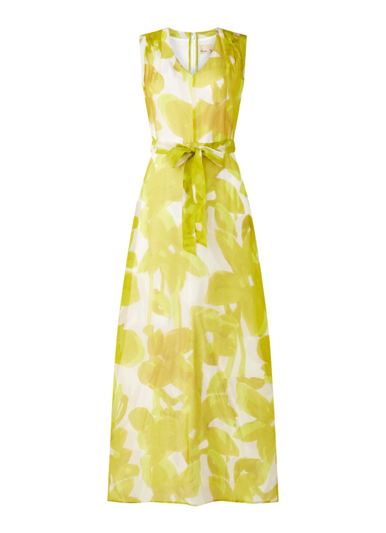 Phase Eight Coline maxi jurk in zijdeblend met strikceintuur ⢠Lime ⢠de Bijenkorf