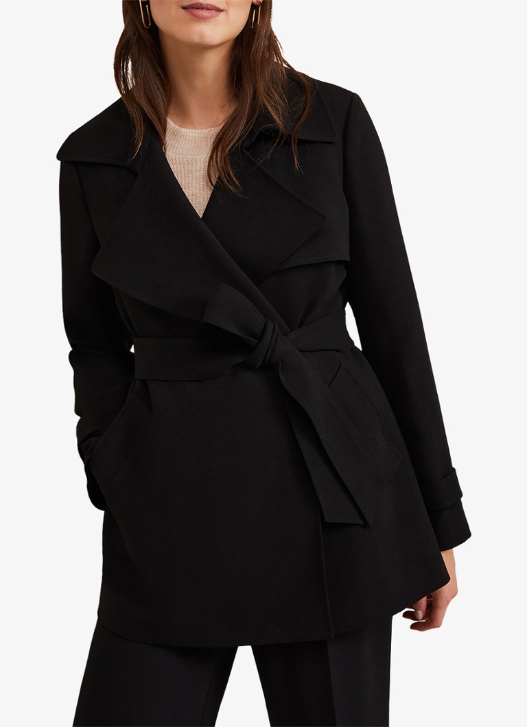 Phase Eight - Demi Black Belted Jacket - Zwart