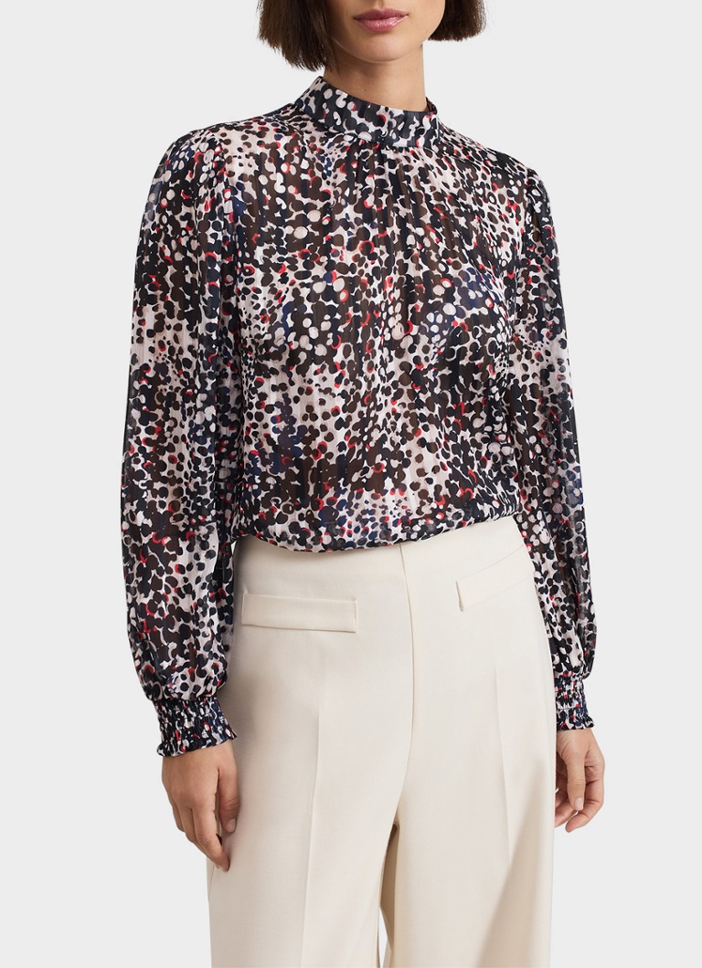 Phase Eight - Ingrid top met stippenprint - Zwart