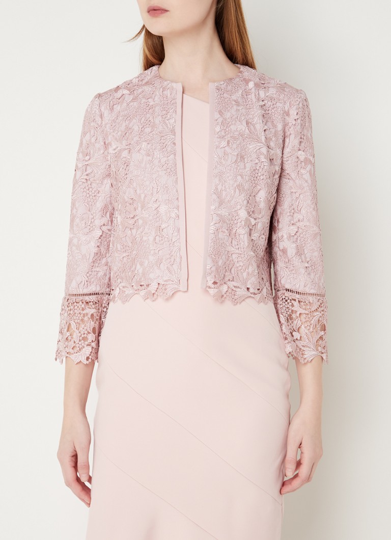 Phase Eight - Isabella openvallend vest van kant  - Oudroze
