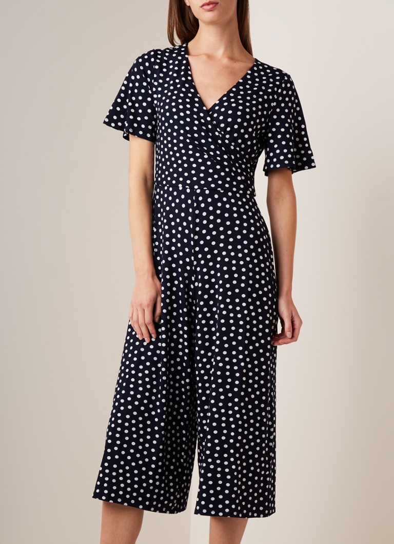 Phase Eight - Janie wide fit jumpsuit met stippendessin - Donkerblauw