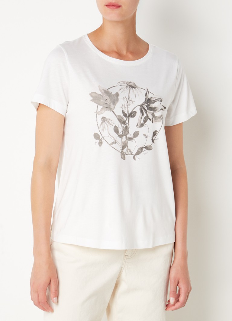 Phase Eight - Jossie T-Shirt met print - Gebroken wit