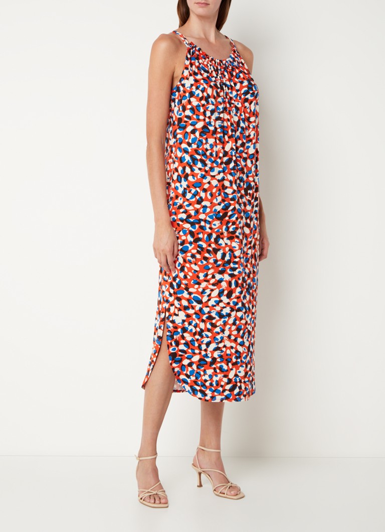 Phase Eight mouwloze midi jurk met print • Rood • de Bijenkorf