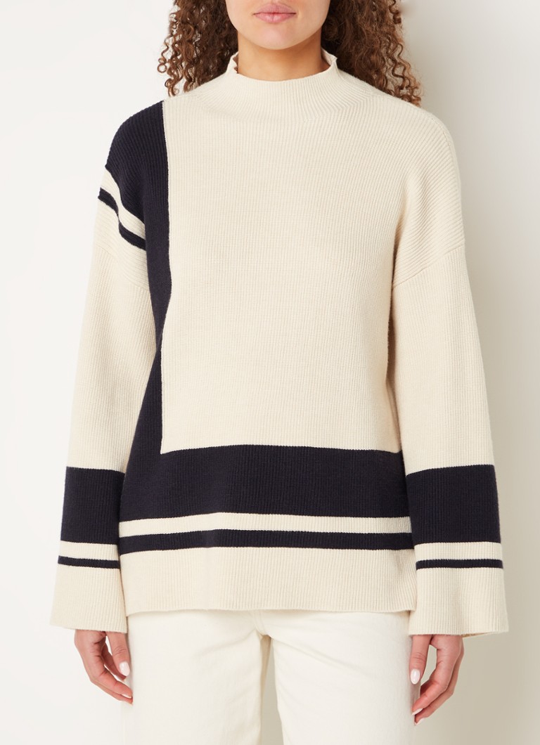 Phase Eight - Kayleigh grofgebreide trui met opstaande kraag - Beige
