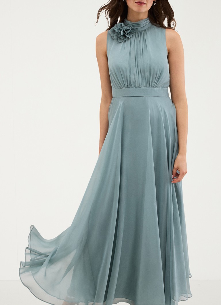 Phase Eight - Lucinda maxi jurk met plooien - Staalblauw