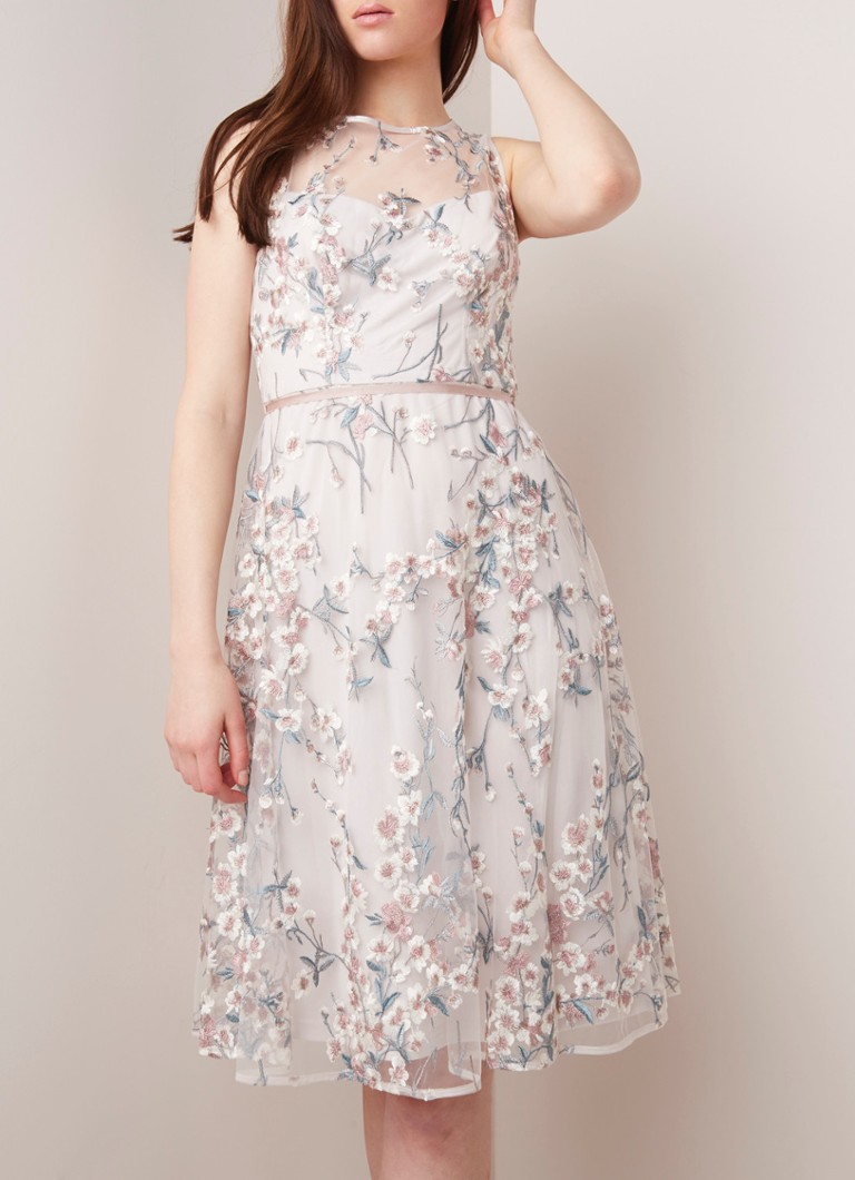 Phase Eight - Maddy tuniekjurk met geborduurd bloemendessin - Ivoor