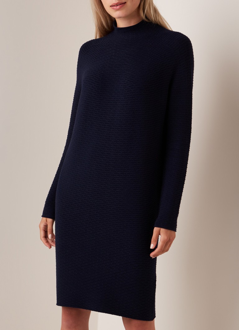 Phase Eight - Madie trui-jurk met structuur - Donkerblauw