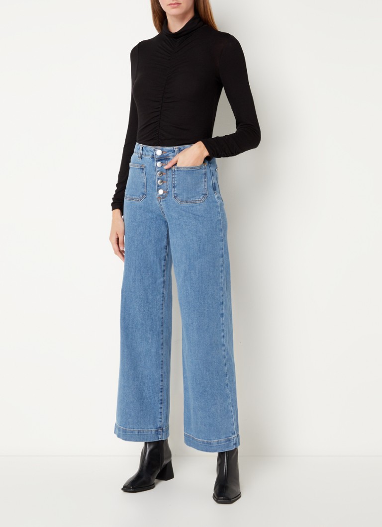 Phase Eight Magsie high waist wide fit jeans met opgestikte zakken