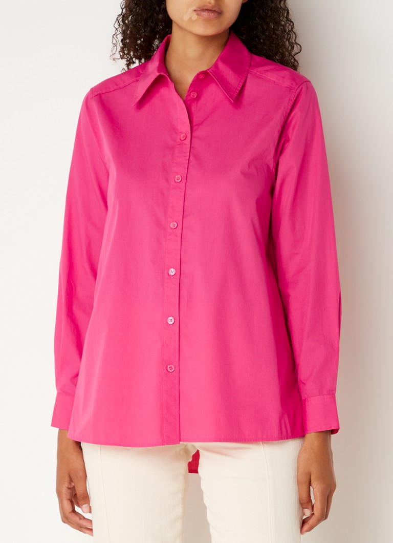 Phase Eight Modern oversized blouse met plooidetail • Fuchsia • de ...