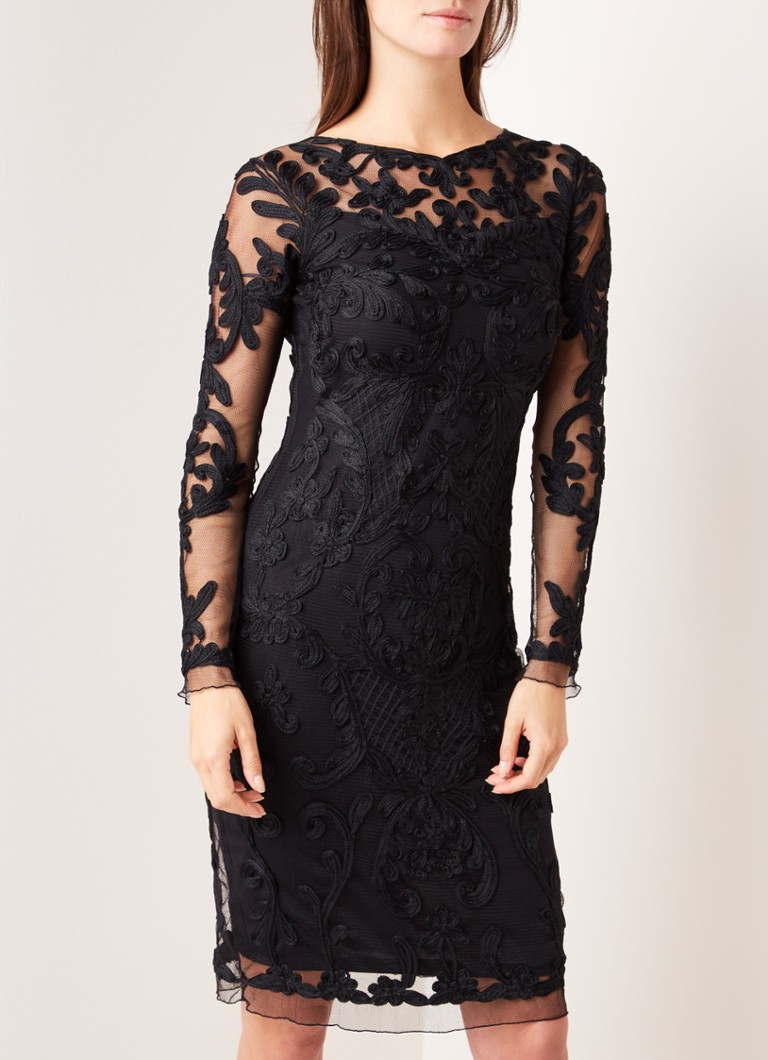 Phase Eight - Nikita midi-jurk met tapework - Zwart