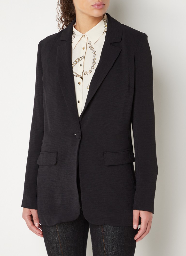 Phase Eight - Opal blazer met structuur en klepzakken - Zwart