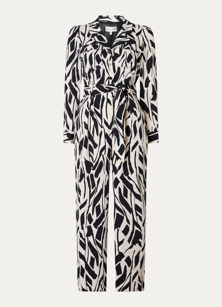 Phase Eight - Petite Constance regular fit jumpsuit met print - Zwart