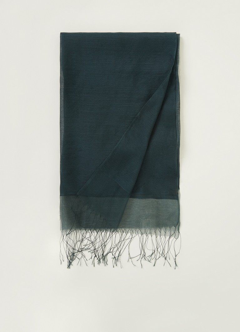 Phase Eight - Sjaal in zijdeblend 180 x 70 cm  - Donkergroen