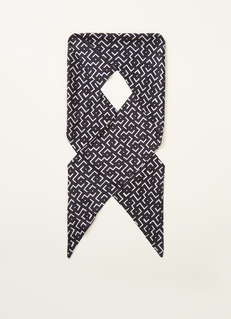 Phase Eight - Sjaal met print 165 x 15 cm - Zwart