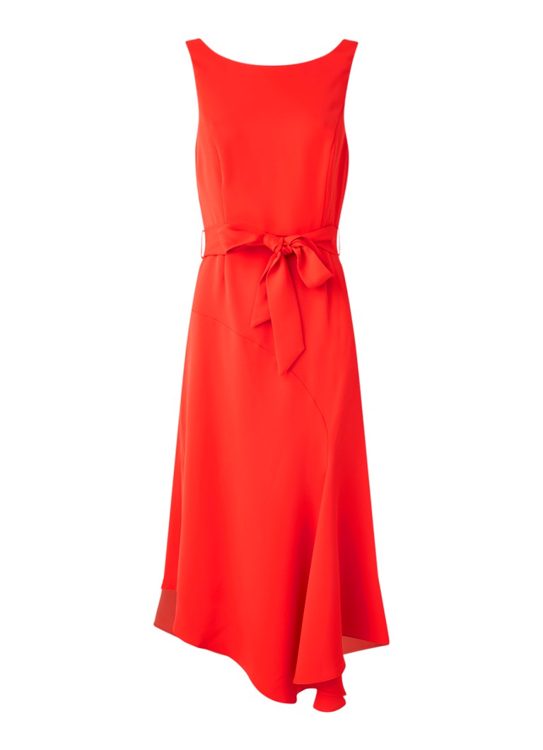 Eight Tamara maxi jurk met strikceintuur • Rood • de Bijenkorf