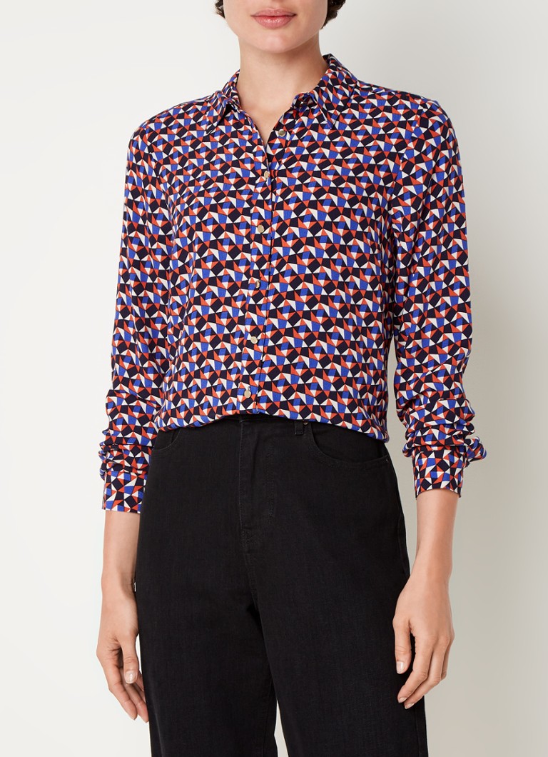 Phase Eight - Tanjina Geo blouse met grafische print - Donkerblauw