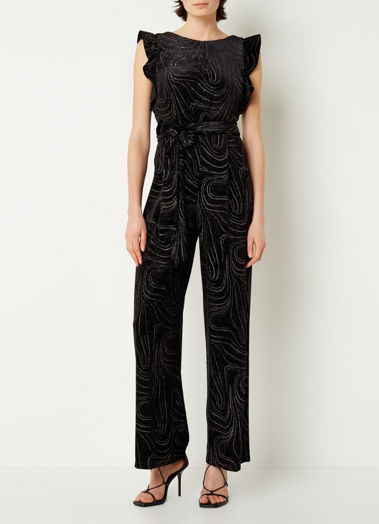 Phase Eight Victoriana straight fit jumpsuit met glitter en volant