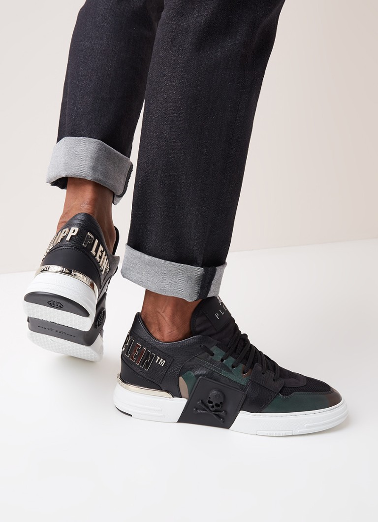 Philipp Plein - Phantom Kicks sneaker van leer - Zwart - voorkant