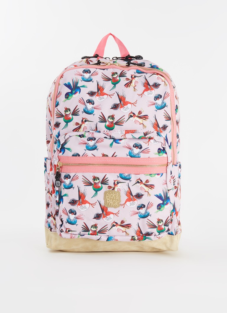 Pick & Pack Birds rugzak L met print • Lichtroze • de Bijenkorf