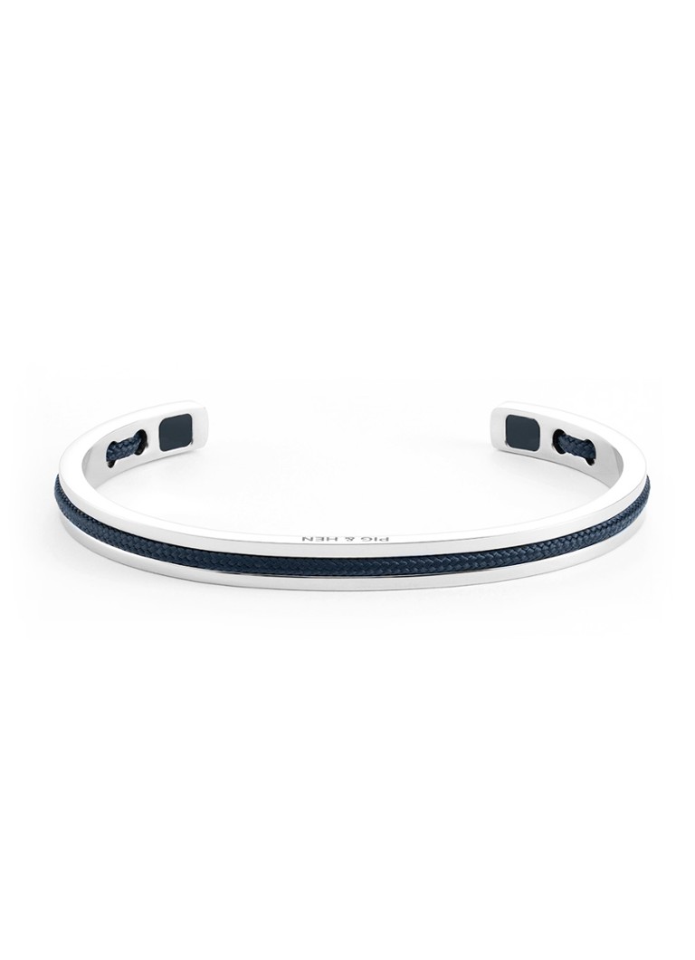 Pig&Hen - Navarch 6 bangle met touw - Zilver